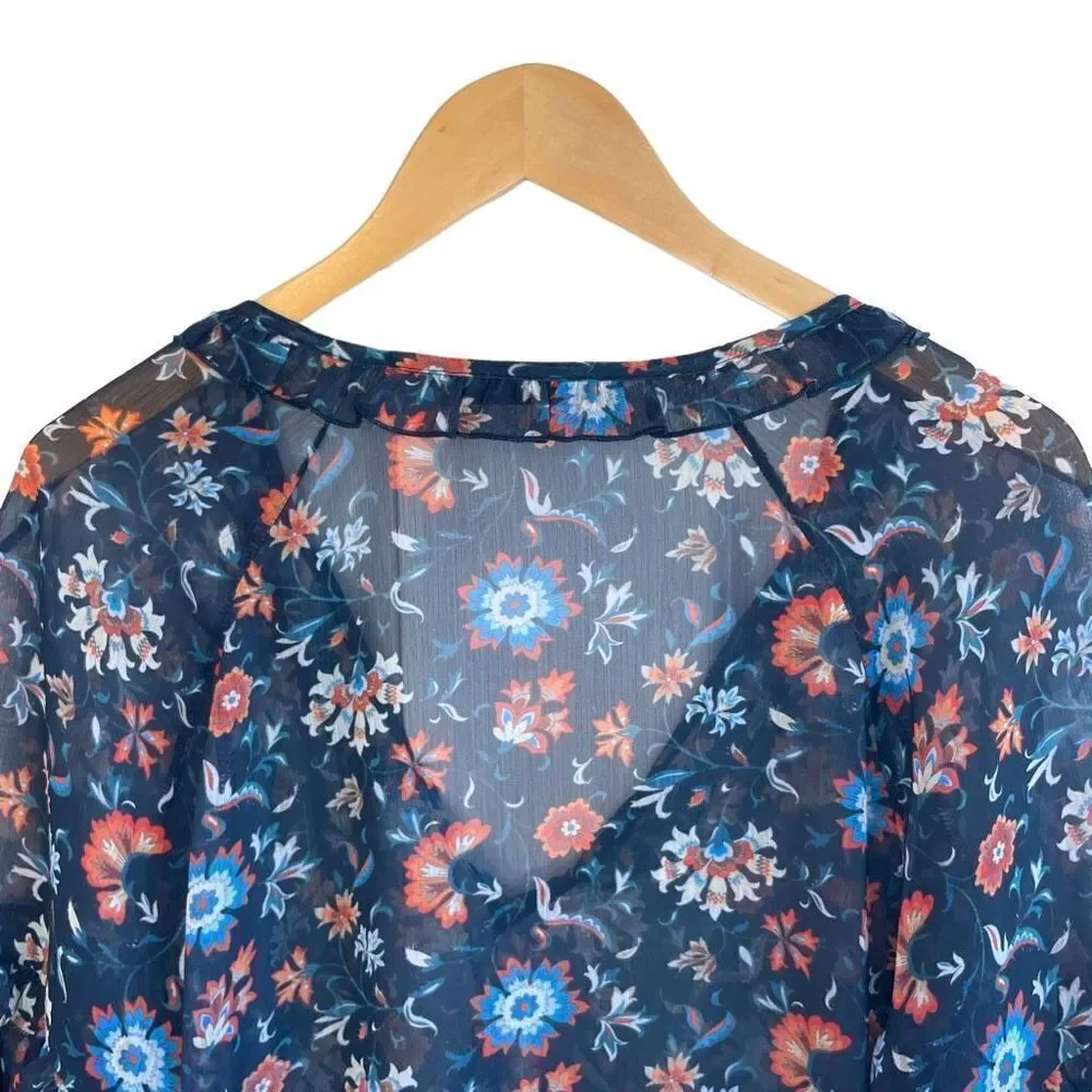 Mango Suit Collection Semi Sheer Mini Ruffle Top - Picture 6 of 9